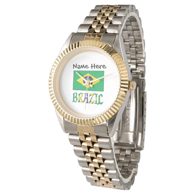 Reloj De Pulsera Bandera brasileña personalizada (Angular)