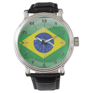 Reloj De Pulsera Bandera brillante brasileña