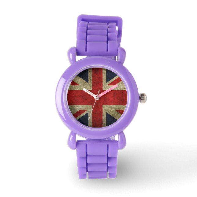 Reloj De Pulsera Bandera británica Grunge Union-Jack (Anverso)
