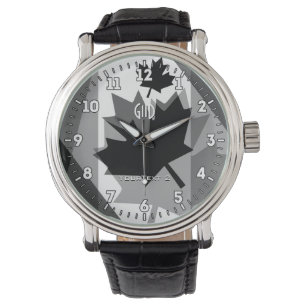 Reloj De Pulsera Bandera canadiense de hoja de arce en una