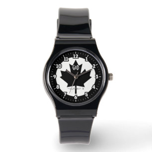 Reloj De Pulsera Bandera canadiense de hoja negra de arce