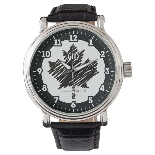 Reloj De Pulsera Bandera canadiense de hojas de arce negras la pers (Anverso)