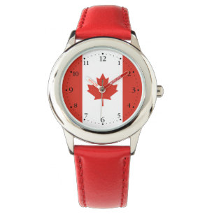 Reloj De Pulsera Bandera Canadiense Patriótica