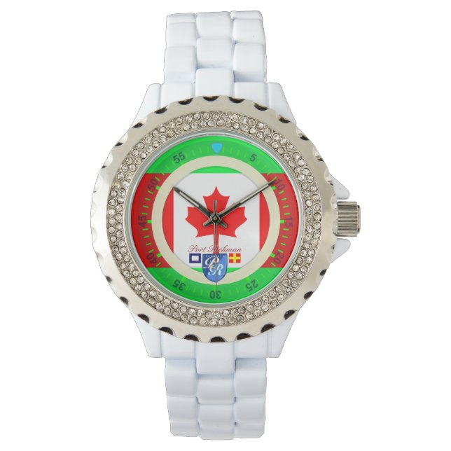 Reloj De Pulsera Bandera Canadiense Puerto Richman Nautical (Anverso)