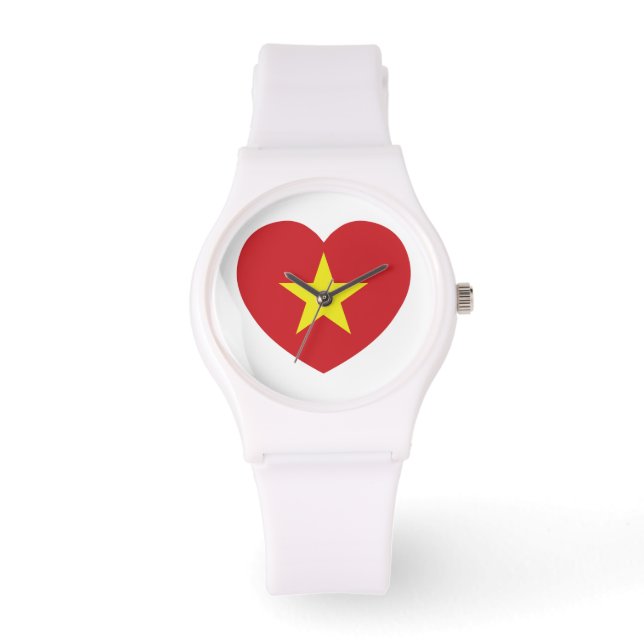 Reloj De Pulsera Bandera cardíaca de Vietnam (Anverso)