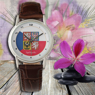 Reloj De Pulsera Bandera checa y moda en la República Checa / Emble