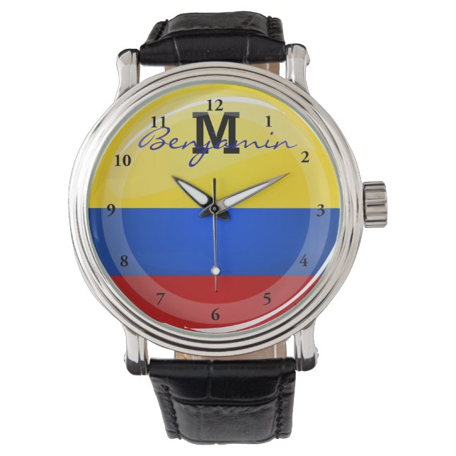 Reloj De Pulsera Bandera colombiana de redondeo brillante (Anverso)