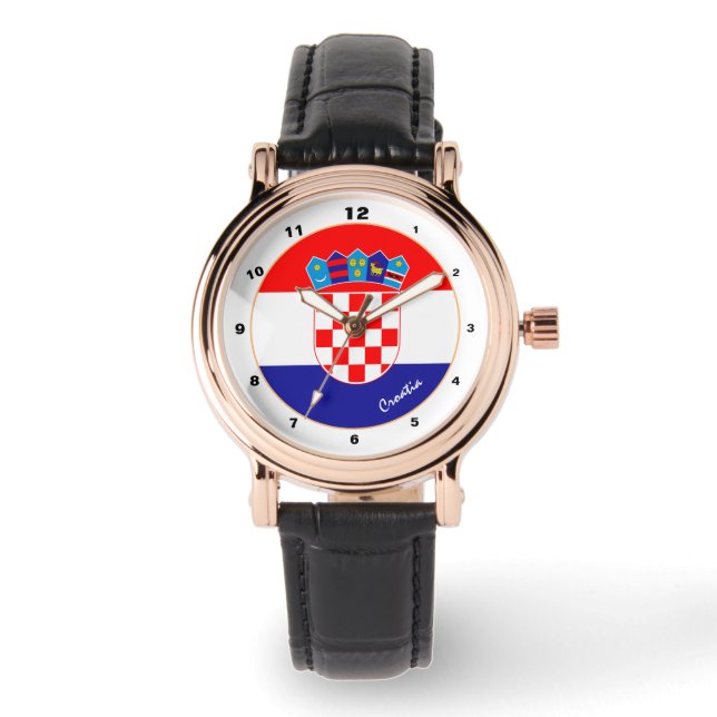 Reloj De Pulsera Bandera croata y diseño de moda y croata (Anverso)