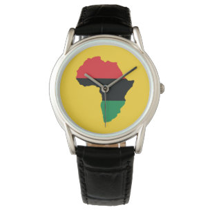 Reloj De Pulsera Bandera de África Roja, Negra y Verde