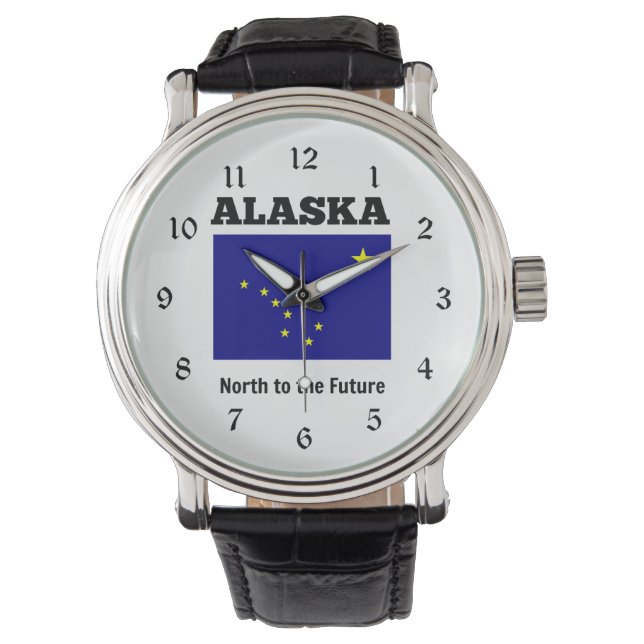 Reloj De Pulsera Bandera de Alaska con lema estatal Watch (Anverso)