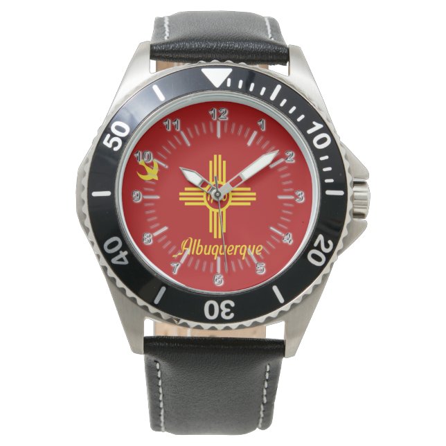 Reloj De Pulsera Bandera de Albuquerque (Nuevo México) (Anverso)