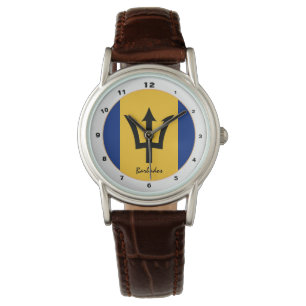 Reloj De Pulsera Bandera de Barbados y diseño moderno
