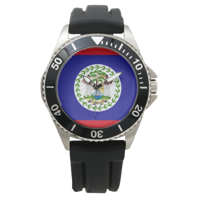 Reloj De Pulsera Bandera de Belice (Anverso)
