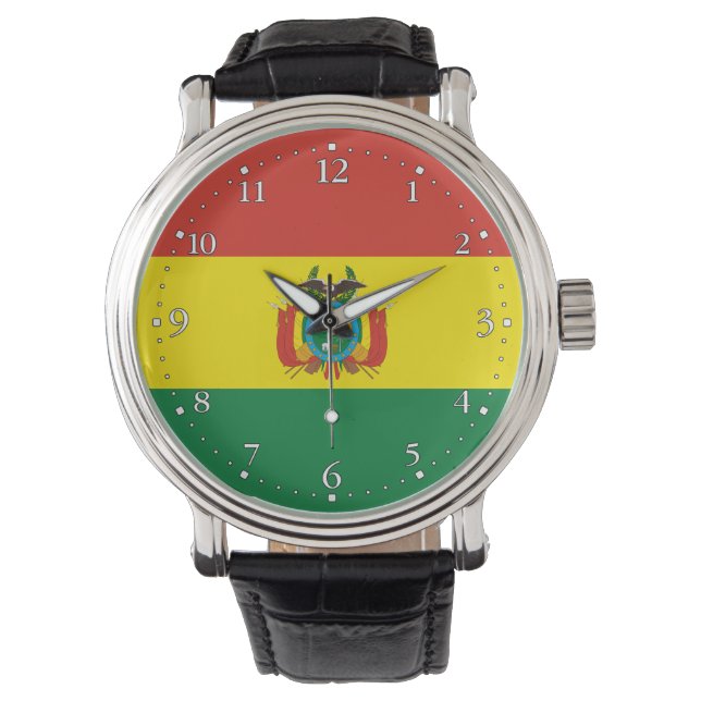 Reloj De Pulsera Bandera de Bolivia Patriótica (Anverso)