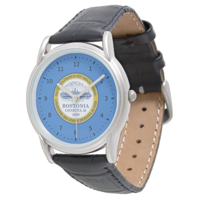 Reloj De Pulsera Bandera de Boston, Massachusetts (Angular)