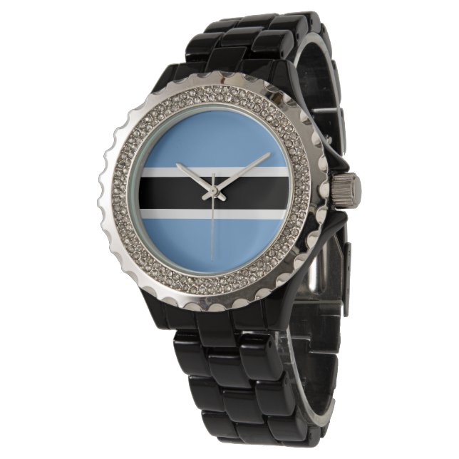 Reloj De Pulsera Bandera de Botsuana (Angular)