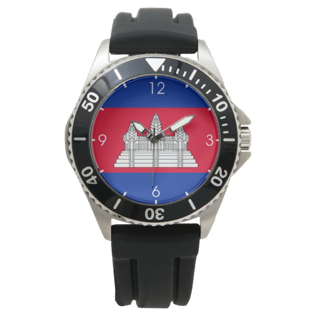 Reloj De Pulsera Bandera de Camboya (Anverso)
