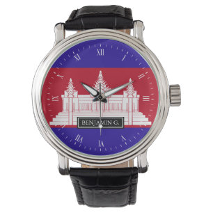 Reloj De Pulsera Bandera de Camboya