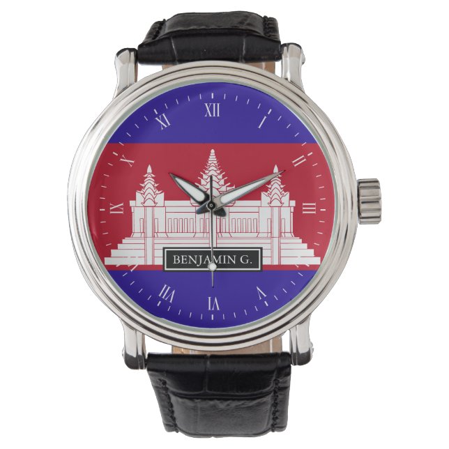 Reloj De Pulsera Bandera de Camboya (Anverso)