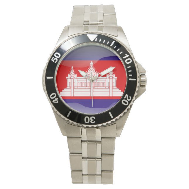 Reloj De Pulsera Bandera de Camboya (Anverso)