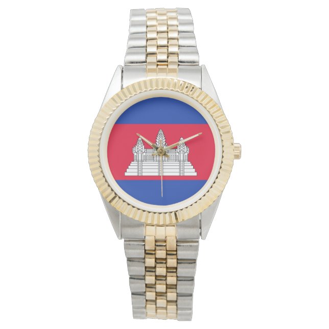 Reloj De Pulsera Bandera de Camboya (Anverso)