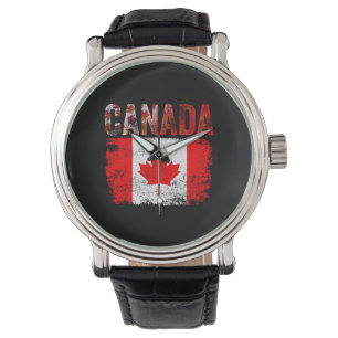 Reloj De Pulsera Bandera de Canadá vintage Bandera canadiense hoja 