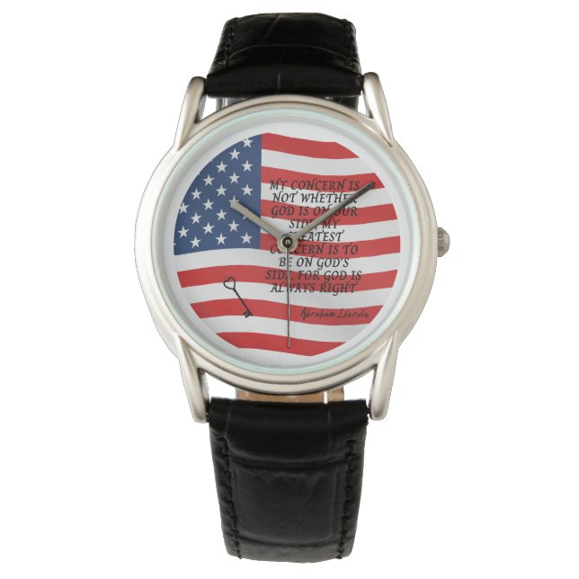 Reloj De Pulsera Bandera de citas de Abraham Lincoln (Anverso)