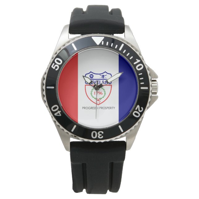 Reloj De Pulsera Bandera de Cleveland (Ohio) (Anverso)
