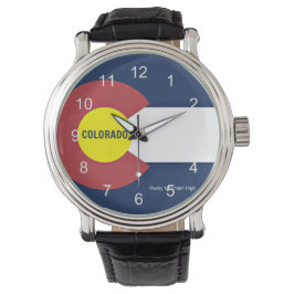 Reloj De Pulsera Bandera de Colorado y eslogan