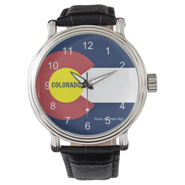 Reloj De Pulsera Bandera de Colorado y eslogan (Anverso)