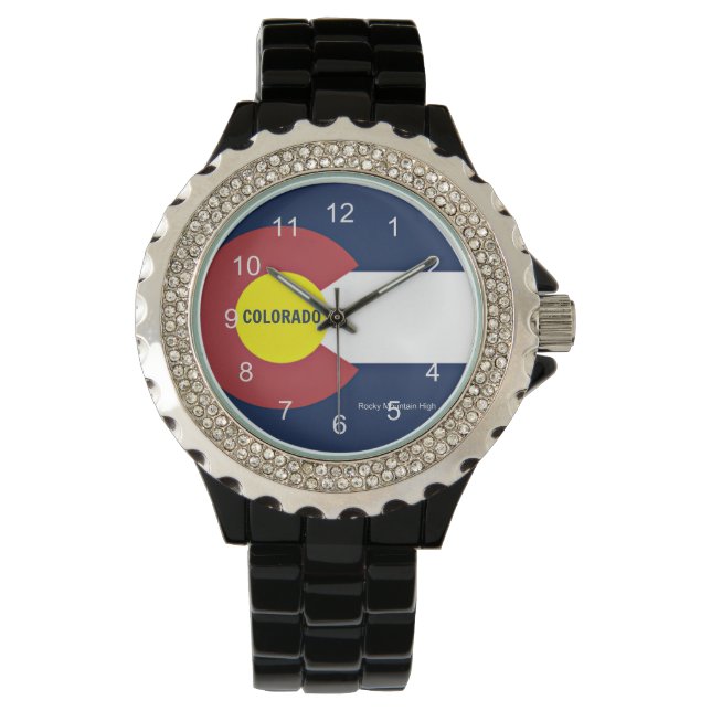 Reloj De Pulsera Bandera de Colorado y eslogan (Anverso)