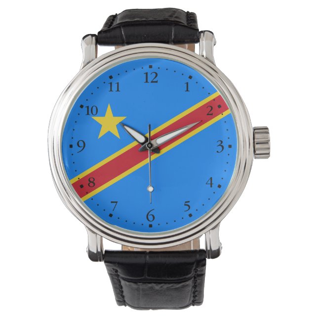 Reloj De Pulsera Bandera de Congo Kinshasa (Anverso)