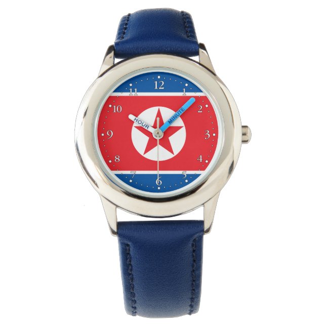 Reloj De Pulsera Bandera de Corea del Norte (Anverso)