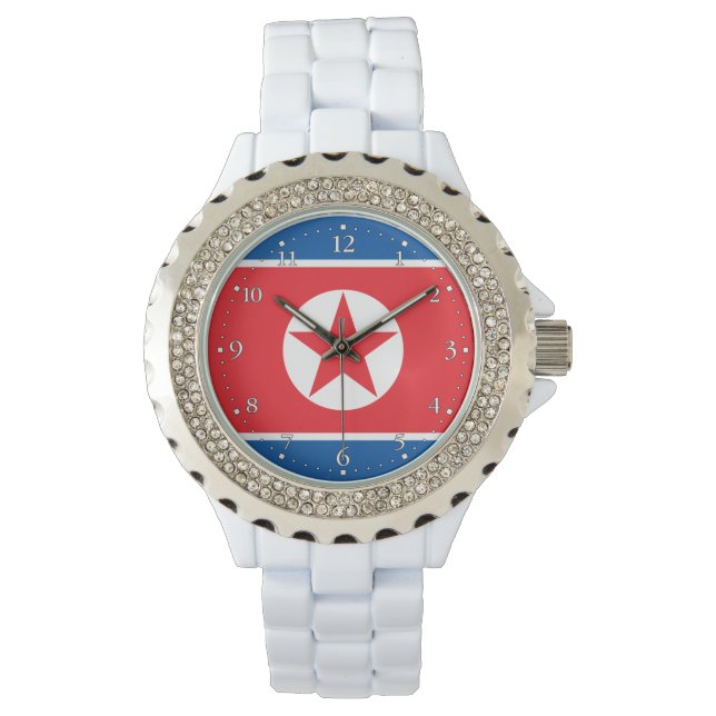 Reloj De Pulsera Bandera de Corea del Norte (Anverso)