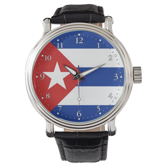 Reloj De Pulsera Bandera de Cuba (Anverso)