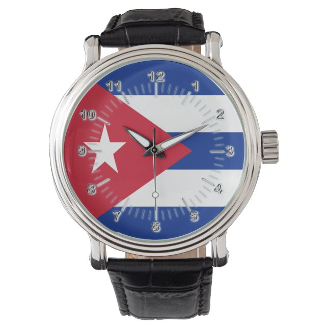 Reloj De Pulsera Bandera de Cuba (Anverso)