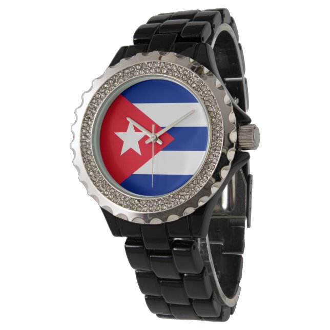 Reloj De Pulsera Bandera de Cuba (Angular)