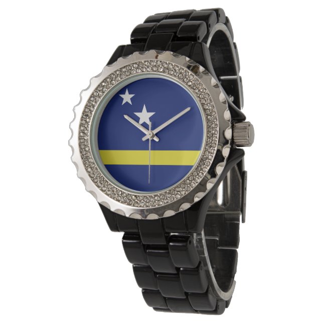 Reloj De Pulsera Bandera de Curazao (Angular)