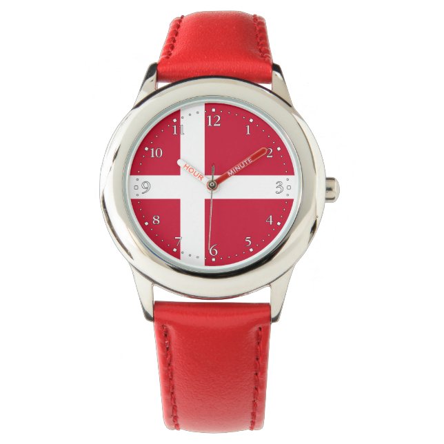 Reloj De Pulsera Bandera de Dinamarca (Anverso)