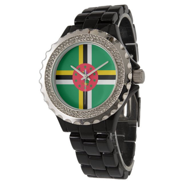 Reloj De Pulsera Bandera de Dominica (Angular)