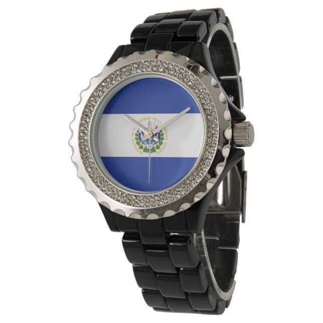 Reloj De Pulsera Bandera de El Salvador (Angular)