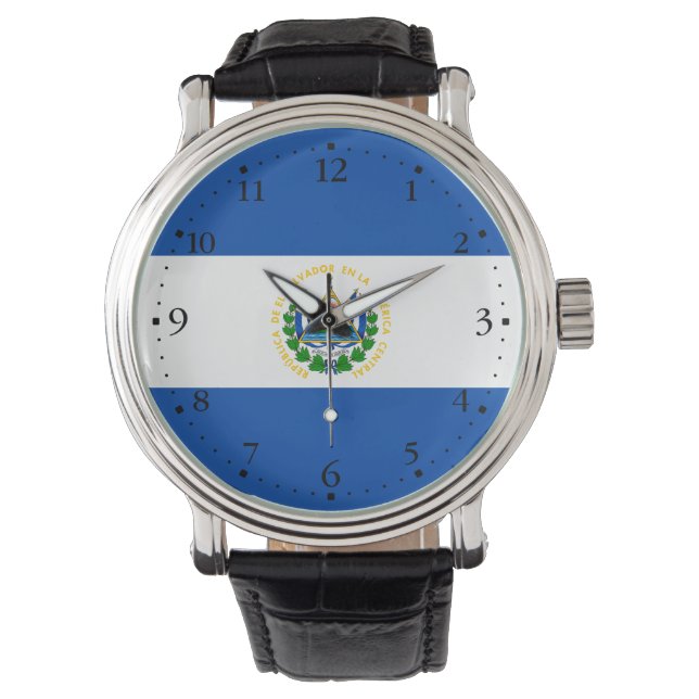 Reloj De Pulsera Bandera de El Salvador (Anverso)