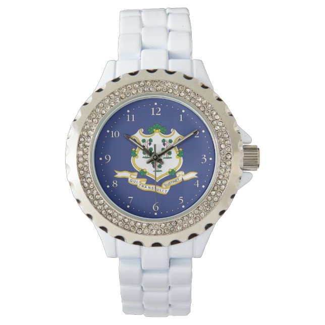Reloj De Pulsera Bandera de estado de Connecticut (Anverso)