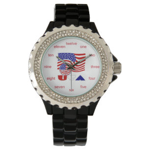 Reloj De Pulsera Bandera de Estados Unidos América USA Balón de Fút