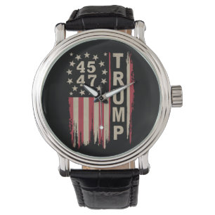 Reloj De Pulsera Bandera de Estados Unidos de la época retro de cos