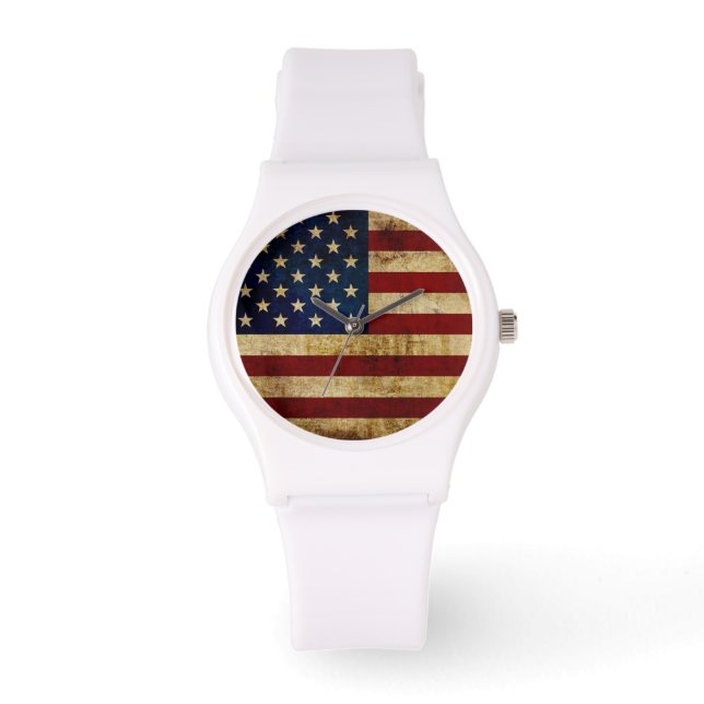 Reloj De Pulsera Bandera de Estados Unidos / Grunge (Anverso)