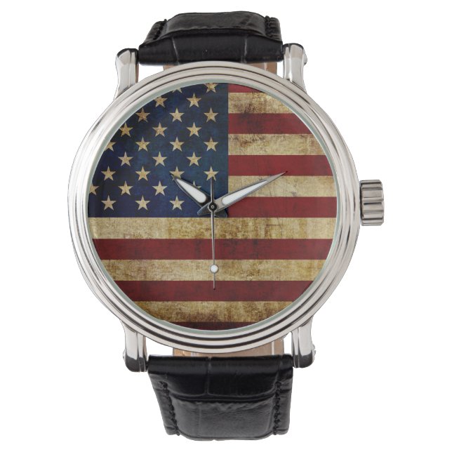 Reloj De Pulsera Bandera de Estados Unidos / Grunge (Anverso)