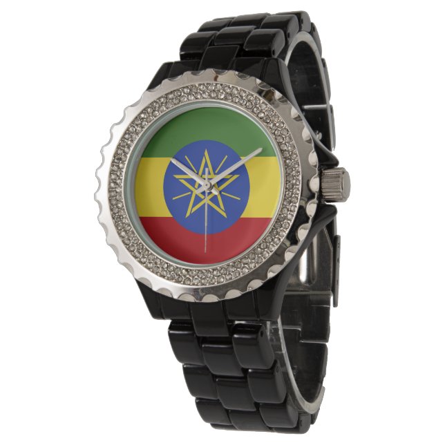 Reloj De Pulsera Bandera de Etiopía (Angular)