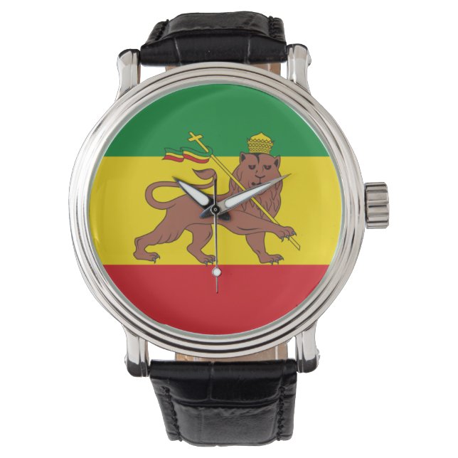 Reloj De Pulsera Bandera de Etiopía rastafariana (Anverso)