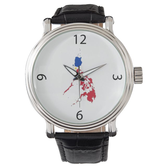 Reloj De Pulsera bandera de Filipinas en el mapa (Anverso)